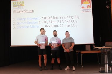 Sieger von Stadtradeln 2025 auf der Bühne