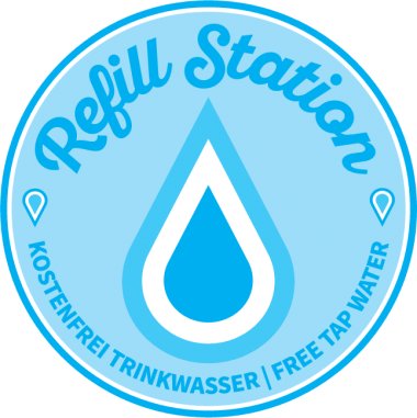 Aufkleber mit dem Schriftzug Refill Station