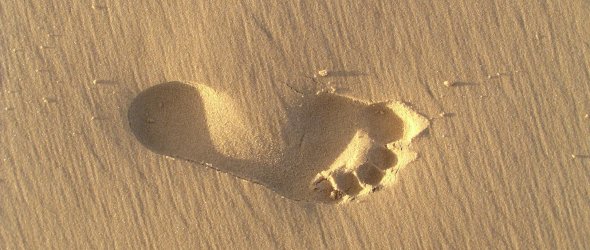 Fußabdruck im Sand